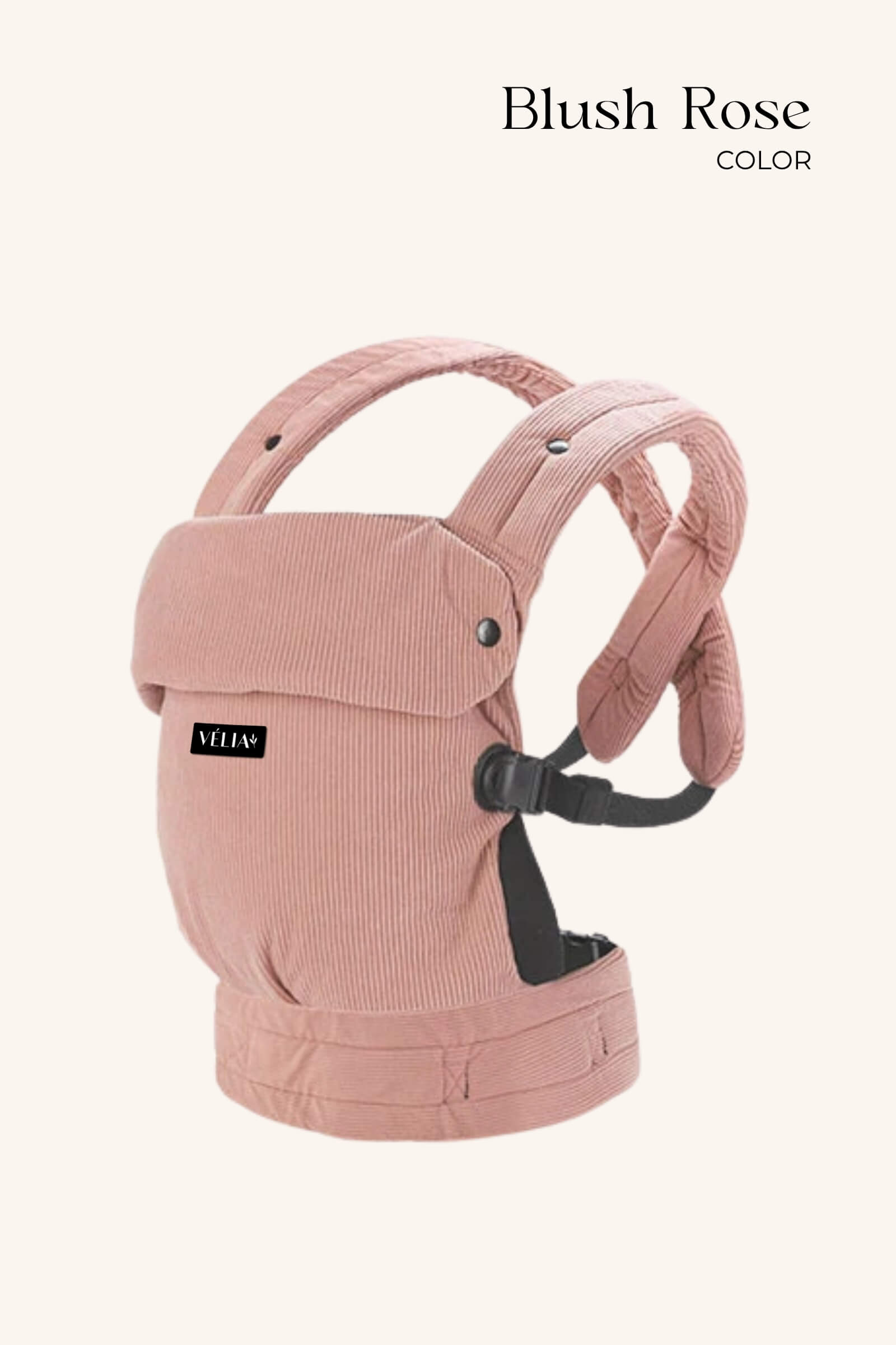 „VÉLIA NUVOLA Babytrage in Blush Rose – Stilvolles Design und ergonomische Passform für junge Eltern